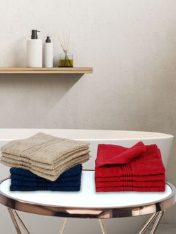 KOPA - Quick Dry 100% Cotton Soft Terry Towel -12Pc Face Towel D'Ross Solid-Multi