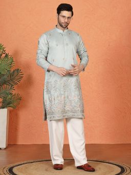 Aham-Vayam - Upwan Utsav Embroidered Green Kurta with Pant