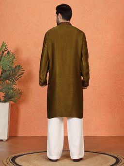 Aham-Vayam - Swarna Utsav All Over Embroidered Green Kurta with Pant
