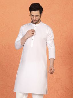Aham-Vayam - Royal White Kurta with Pant