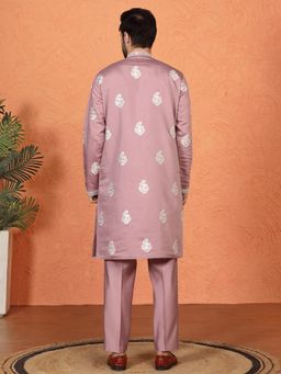Aham-Vayam - Saaheb Embroidered Pink Kurta with Pant