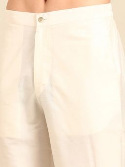 MAYANK MODI - Bemberg Silk Beige Kurta with Pant