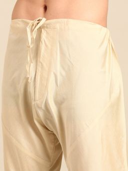 MAYANK MODI - Printed Silk Chanderi Orange Kurta with Pant