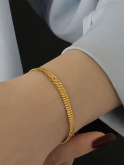 AQUASTREET - Blade Chain Bracelet 18K Gold Plated for Women Anti-Tarnish Waterproof