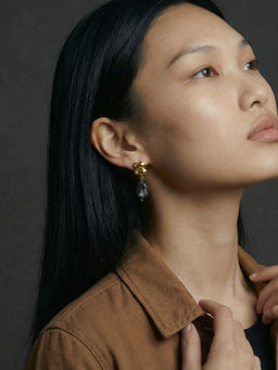 Palmonas - Smoky Grey Stone Drop Earrings for Women