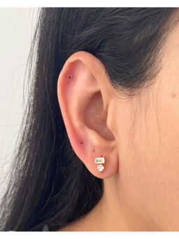 Boldiful - Bitsy 18k Gold Vermeil Plated 5A Cubic Zirconia Helix Studs Earrings