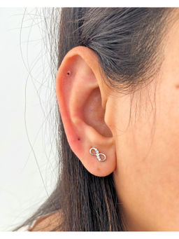 Boldiful - Infinity Sterling Silver 5A Cubic Zirconia Helix studs Earrings