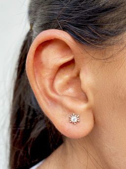 Boldiful - Dandelion Sterling Silver 5A Cubic Zirconia Minimal studs Earrings