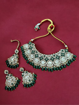 Rebekah - Emerald Royale Polka Choker Jewellery Set