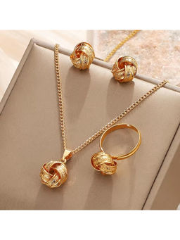 Jazz and Sizzle - Gold Plated Knot Design Jewellery Set