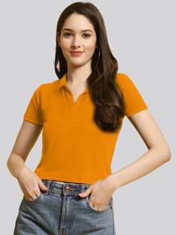 Twenty Dresses by Nykaa Fashion - Womens Casual Knited Yellow Lycra Top