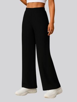 Twenty Dresses by Nykaa Fashion - Womens Black Cotton Straight Fit Everyday Trouser