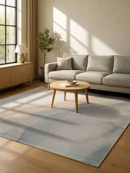 OBSESSIONS - Abstract Antistatic Brown and Blue Machine Made Carpet (4X6 Feet)