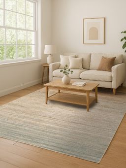 OBSESSIONS - Abstract Antistatic Brown and Beige Machine Made Carpet (5X7 Feet)