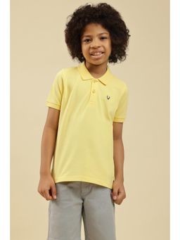 Allen Solly - Boys Yellow Regular Fit Textured Polo T-Shirt