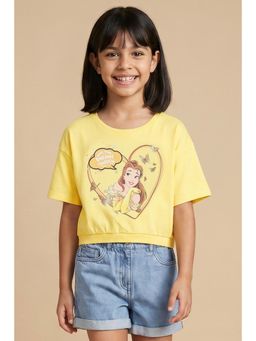 Allen Solly - Girls Yellow Graphic Print Casual T-Shirt