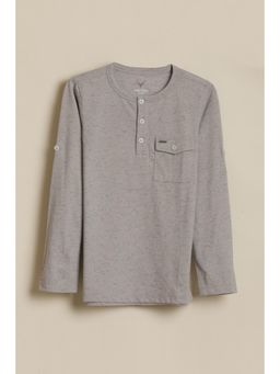 Allen Solly - Boys Grey Textured T-Shirt