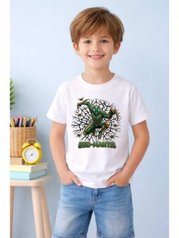 MALKIAT - Boys White Bug Hero Power Printed Cotton T-Shirt