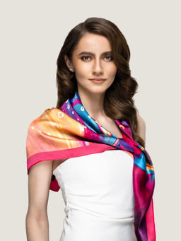 Waraq - Dreamy Galaxy Vegan Satin Square Scarf