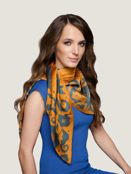 Waraq - Golden Marrakech Vegan Satin Square Scarf