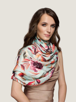 Waraq - Nature Flair Green Vegan Satin Stole