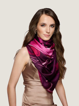 Waraq - Marble Wine Vegan Satin Stole