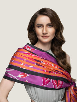 Waraq - Chintz Fuscia Vegan Satin Stole