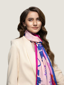 Waraq - Blue Tiger Vegan Satin Stole