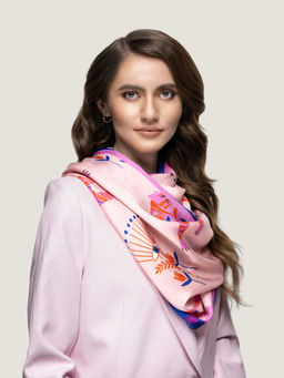 Waraq - Pink Tiger Vegan Satin Stole