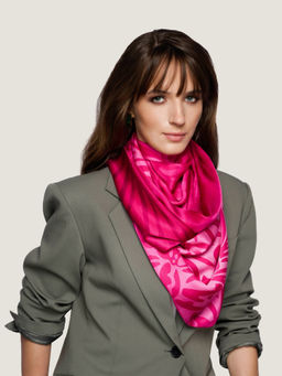 Waraq - Fuscia Foliage Vegan Satin Stole