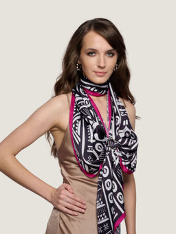 Waraq - Noir and Neon Vegan Satin Stole