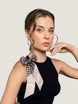 Waraq - Sand Houndstooth Mini Scarf