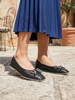 Marc Loire - Women Black Slip-On Ballerinas