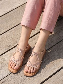 Marc Loire - Women Rose Gold Embellished Sandals