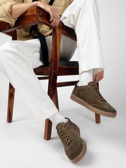 ZEESH - Men Olive OAK Sneakers