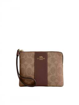 Coach - Brown Striped Signature Wristlet