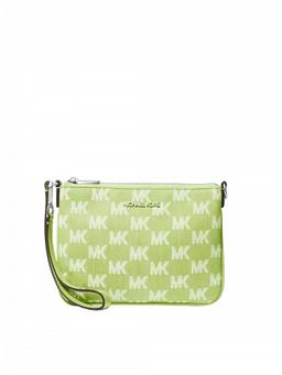 Michael Kors - Light Green Jet Set Jacquard Signature Wristlet