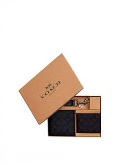 Coach - Charcoal Black Signature Wallet Set