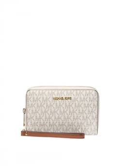 Michael Kors - White Jet Set Signature Wristlet