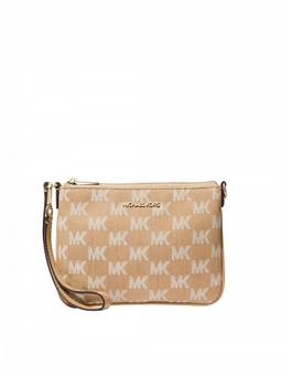 Michael Kors - Brown Signature Jacquard Wristlet