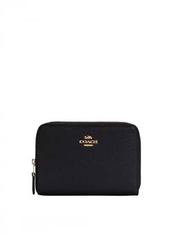 Coach - Black Logo Zip Around Wallet