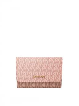 Michael Kors - Pink Jet Set Signature Tri-Fold Wallet