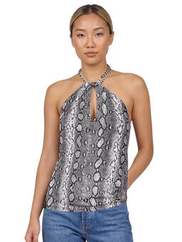 Michael Kors - Black Printed Halter Neck Top