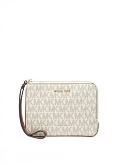 Michael Kors - White Jet Set Travel Signature Logo Wristlet