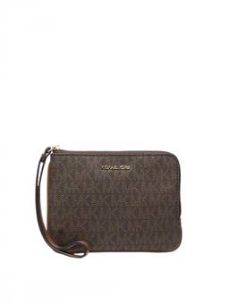 Michael Kors - Dark Brown Jet Set Travel Logo Wristlet