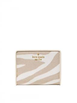 Kate Spade - Beige Striped Bifold Wallet