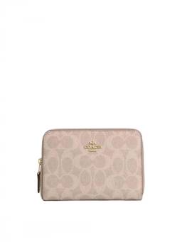 Coach - Khaki Signature Zip Around Wallet