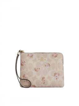 Coach - Khaki Floral Print Signature Wristlet