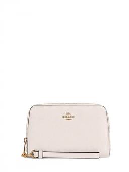 Coach - White Zip Around Wristlet