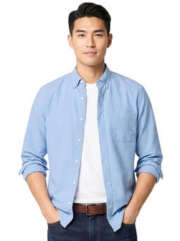 J.Crew - Sky Blue Full Sleeves Cotton Shirt